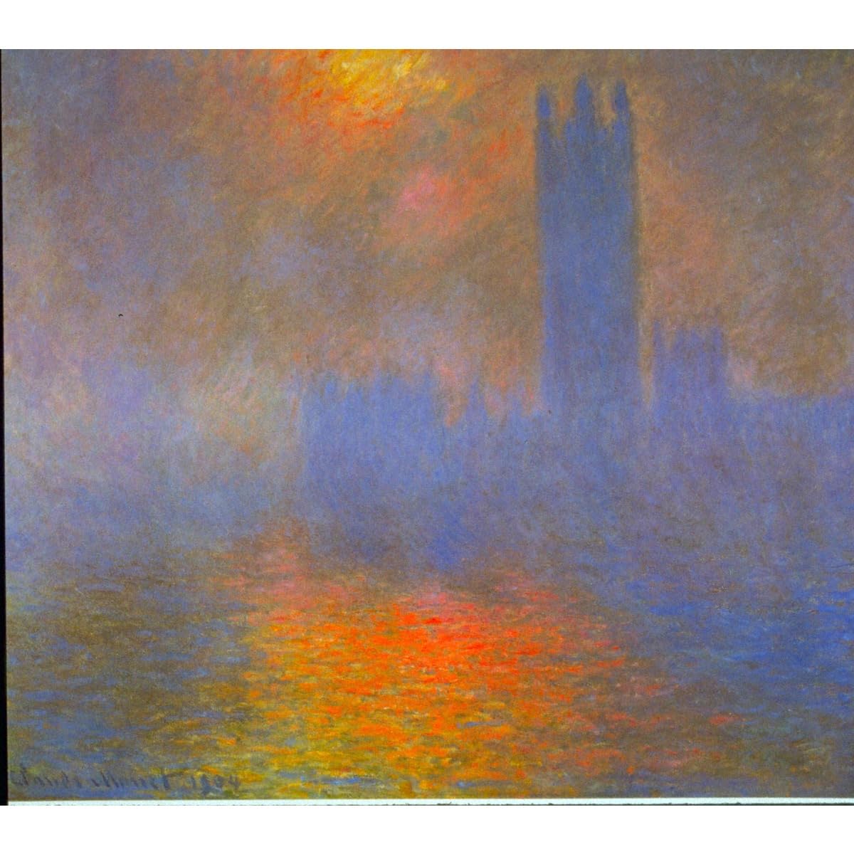 Impression sur toile Monet Les Chambres du Parlement par ARTICULOZY 76x101 cm - 2