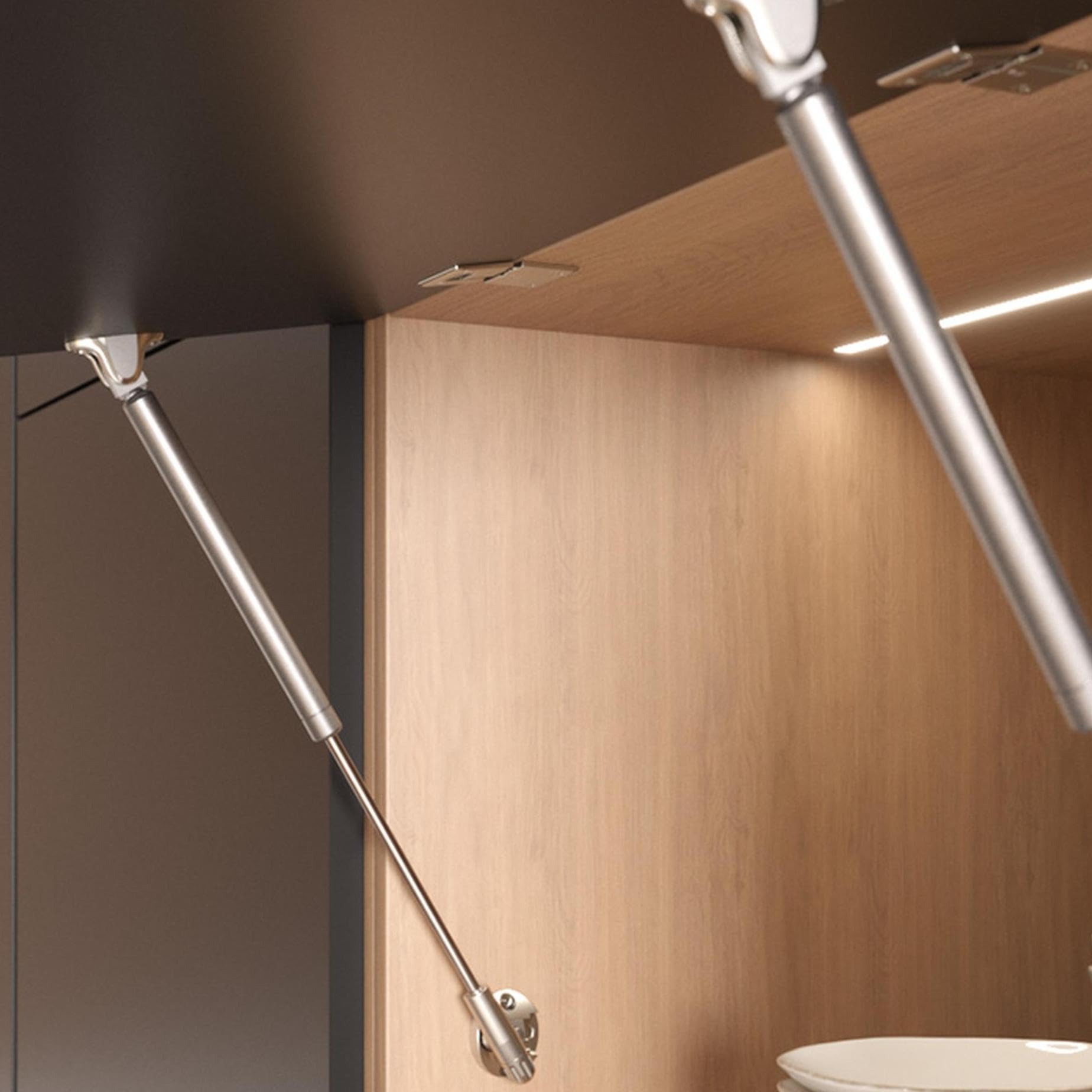 Pistone a Gas KRABY rialza Originale Italiana Ferramenta LIVENZA– Asta FRIZIONATA L.164, 244, 355, 480 per Ante Cucina e Living – Ammortizzatore per Mobili e Pensili Lift up spring (L.355 mm 60N)