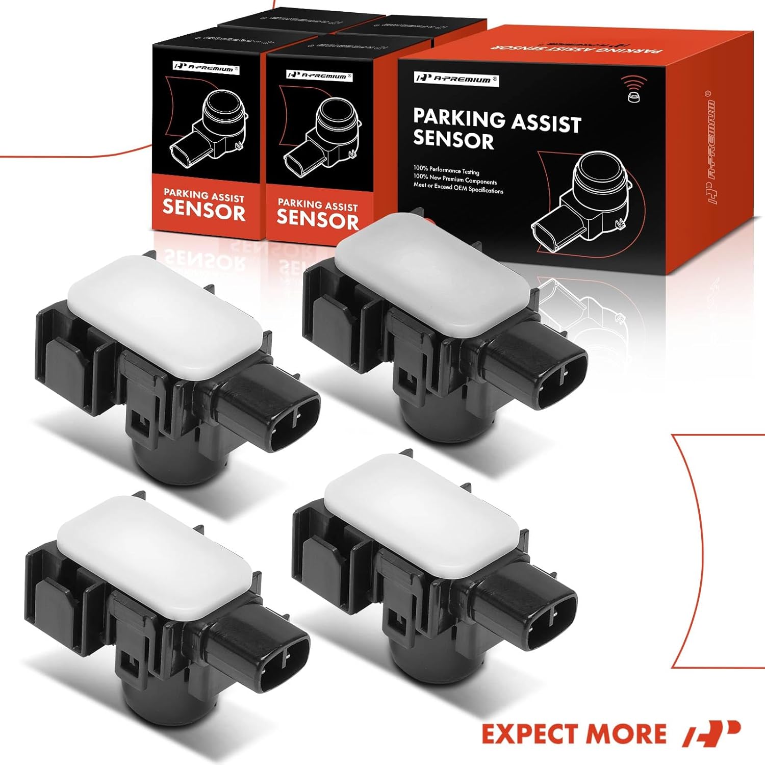 A-Premium 4-PC Reverse Backup Parking Assist Sensor Compatible with Select Toyota & Lexus Models - 4Runner 2013-2016, IS250 2010-2015, IS350 2010-2015, IS F 2011-2014, Replace# 8934164010