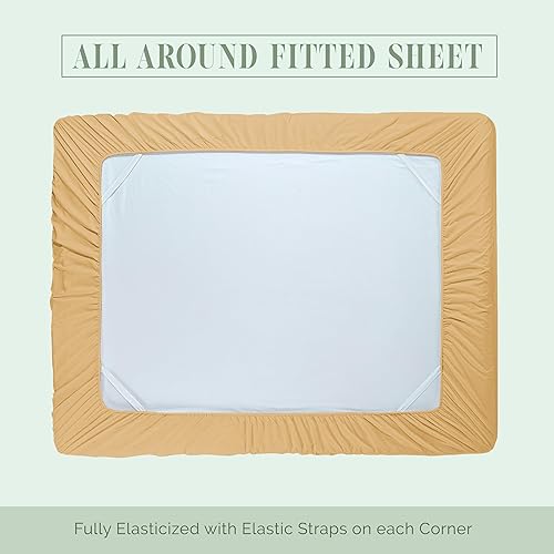 Vista 276 de Elegance Linen® - Juego de sábanas de 4 piezas, resistente a las arrugas, 1500 hilos, ultrasuaves, esquinas tipo bolsillos profundos de hasta 16