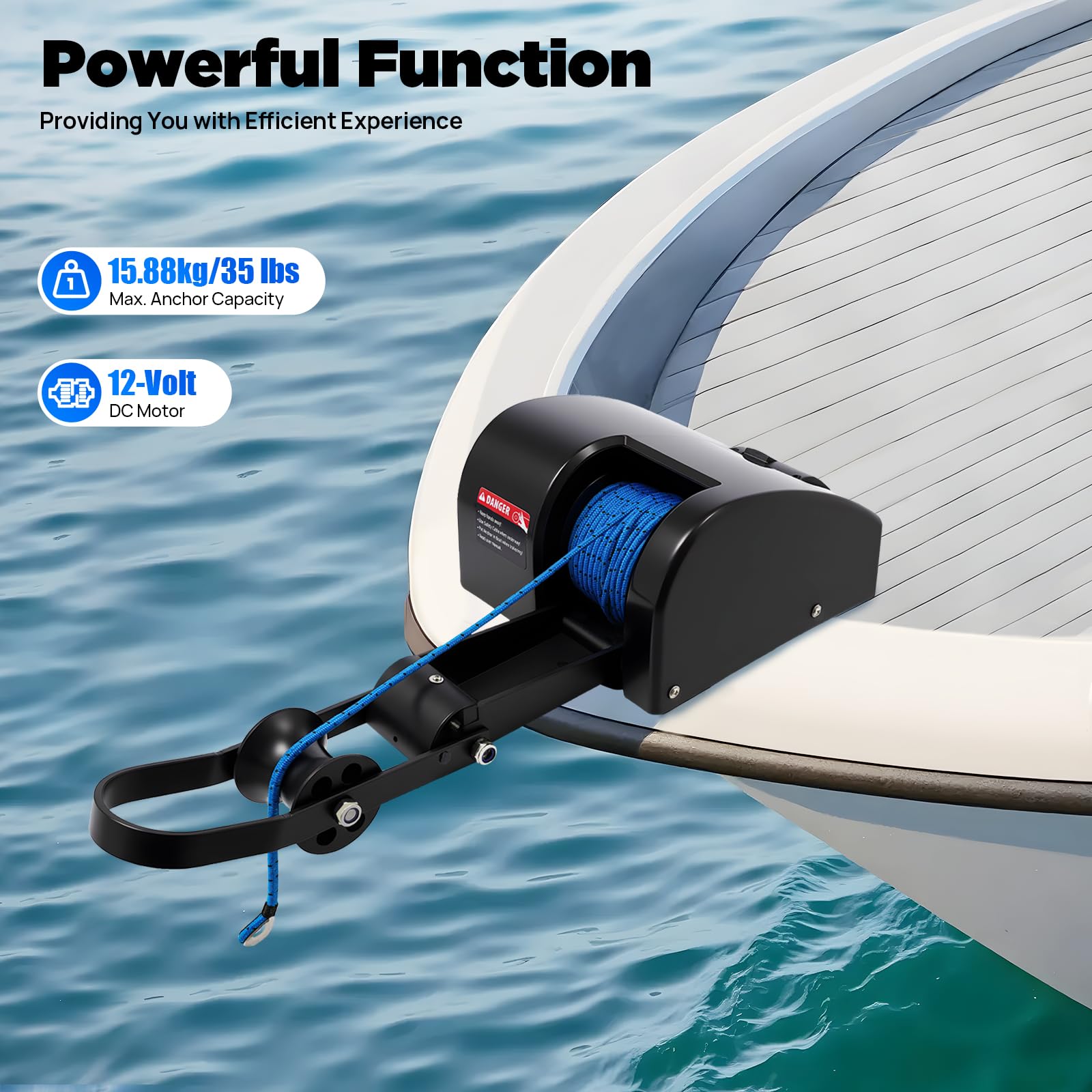 Amazon.com: Boat Marine Electric Anchor Winch, 35 Lbs Black Boat