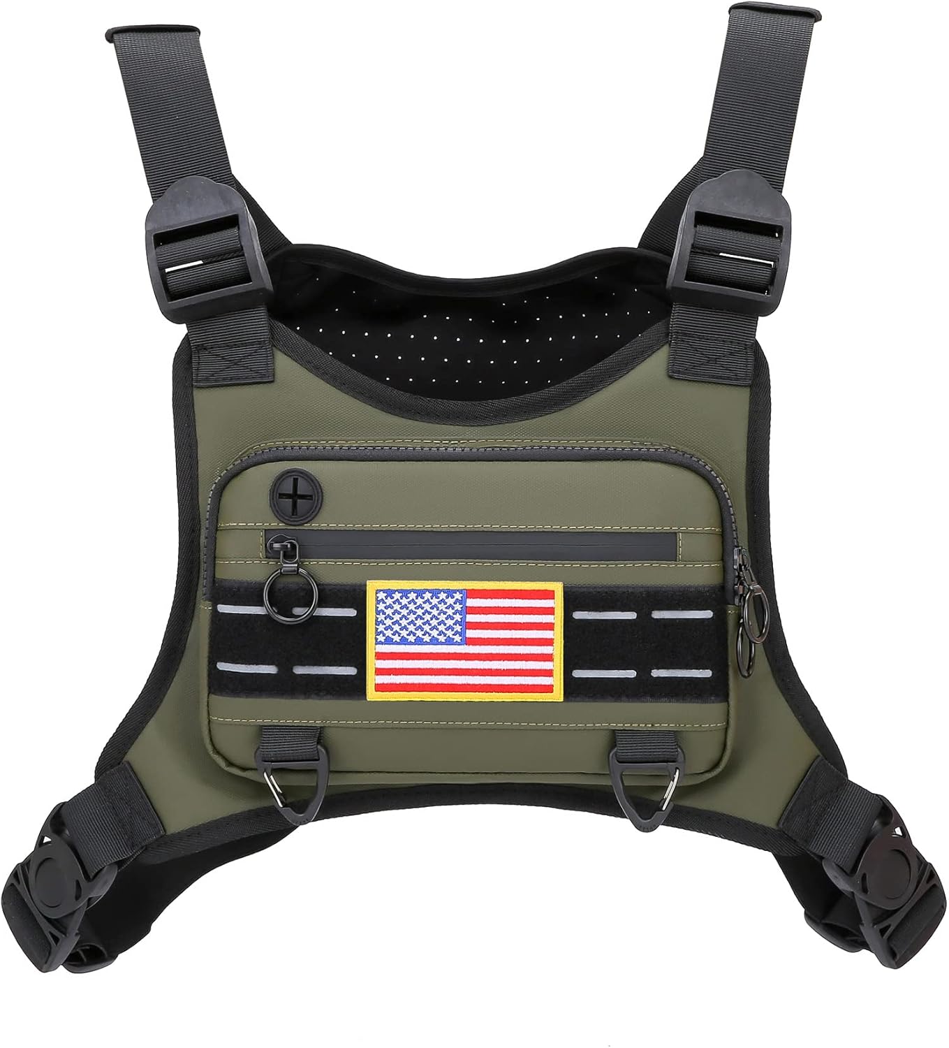 Muserise Sports Chest Bag For Men, Water Resistant Lightweight Front Chest Pack, Running Vest