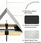 HOSUN Black Sturdy Metal Roof Bird Feeder - Durable Outdoor Hanging, Easy to Clean, Metal Mesh Ventilated, Bird Watching Gift & Garden Decor for Cardinals, Bluebirds & Wild Birds | Durable Outdoor,For Backyard,Easy to Clean,Mesh Ventilated, Bird Watc