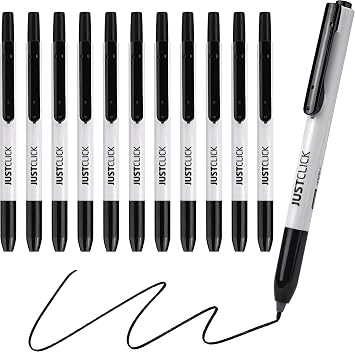 carrotez Retractable Fine Point Permanent Markers, Fine Tip Markers, 12 Count, Black