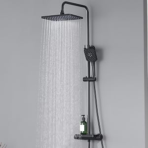 Auralum Columna Ducha con Hidromasaje y Grifo para Baño Moderno