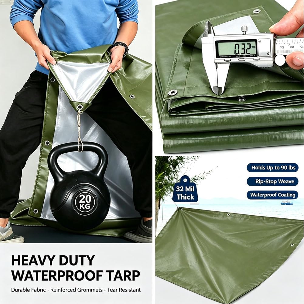 Lonas Impermeables Exterior, Lona Sombra 130g/㎡ 3m*5m