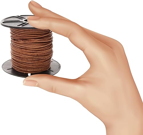 Miniatura 5 de The Beadsmith Cordón de cuero, negro, carrete de 0.059 in, 25 yardas, 75.0 ft, tanga de cuero indio ideal para trenzar, cuentas, collares, cordones