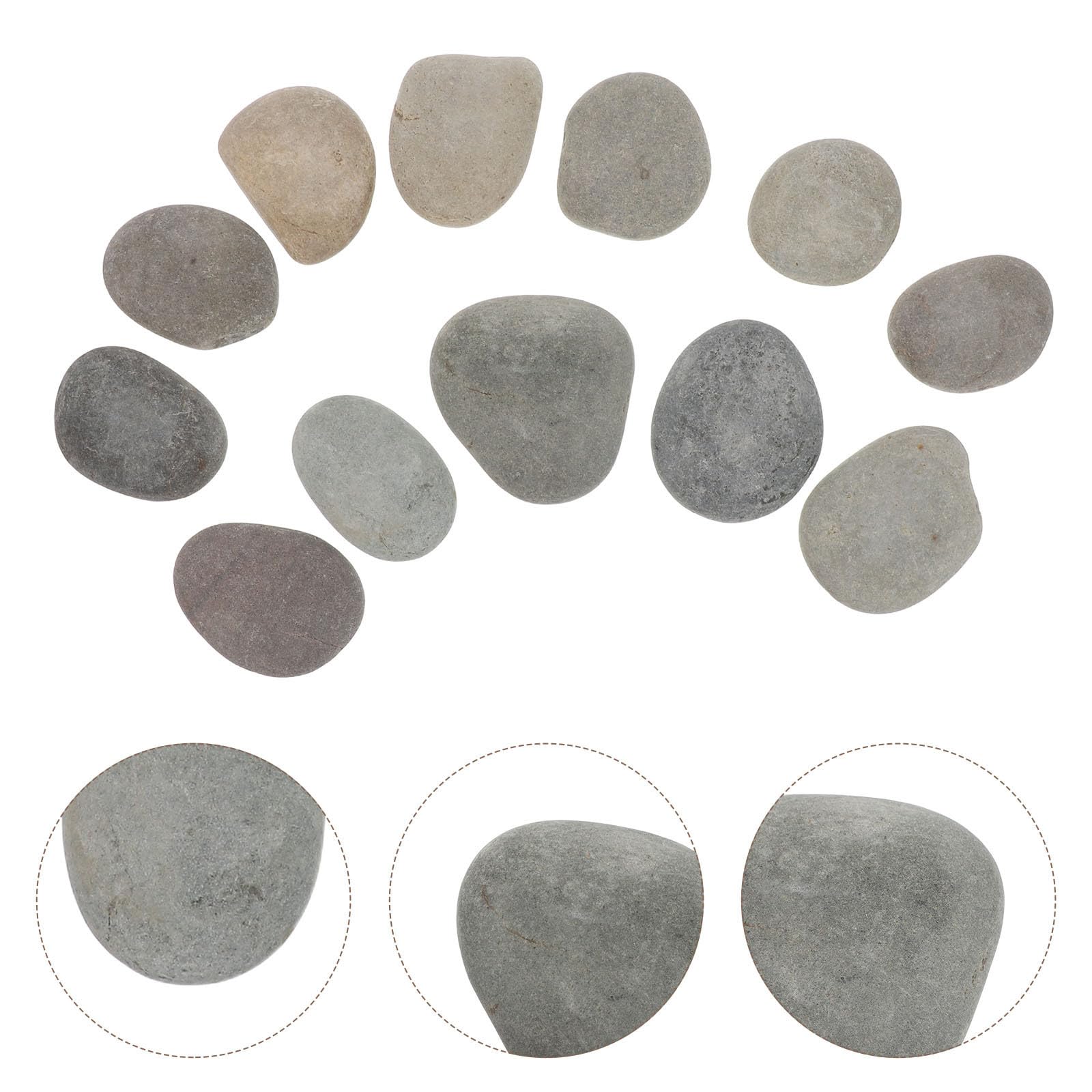 VILLCASE 12 Piedras Planas Naturales de Río para Pintar, Piedras Lisas de 5-8cm para Manualidades, Ideales para Estimular la Creatividad Adultos durante Vacaciones