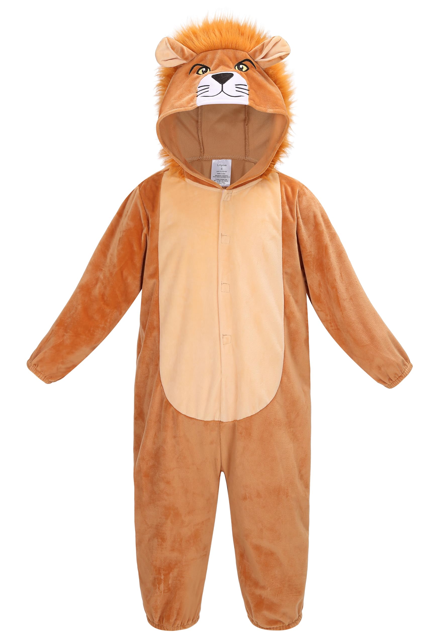 DELIVESS Kids Animal Onesie Animal Costume Kids World Book Day Halloween Costume 3-6 Years (Lion, S) โ image 1