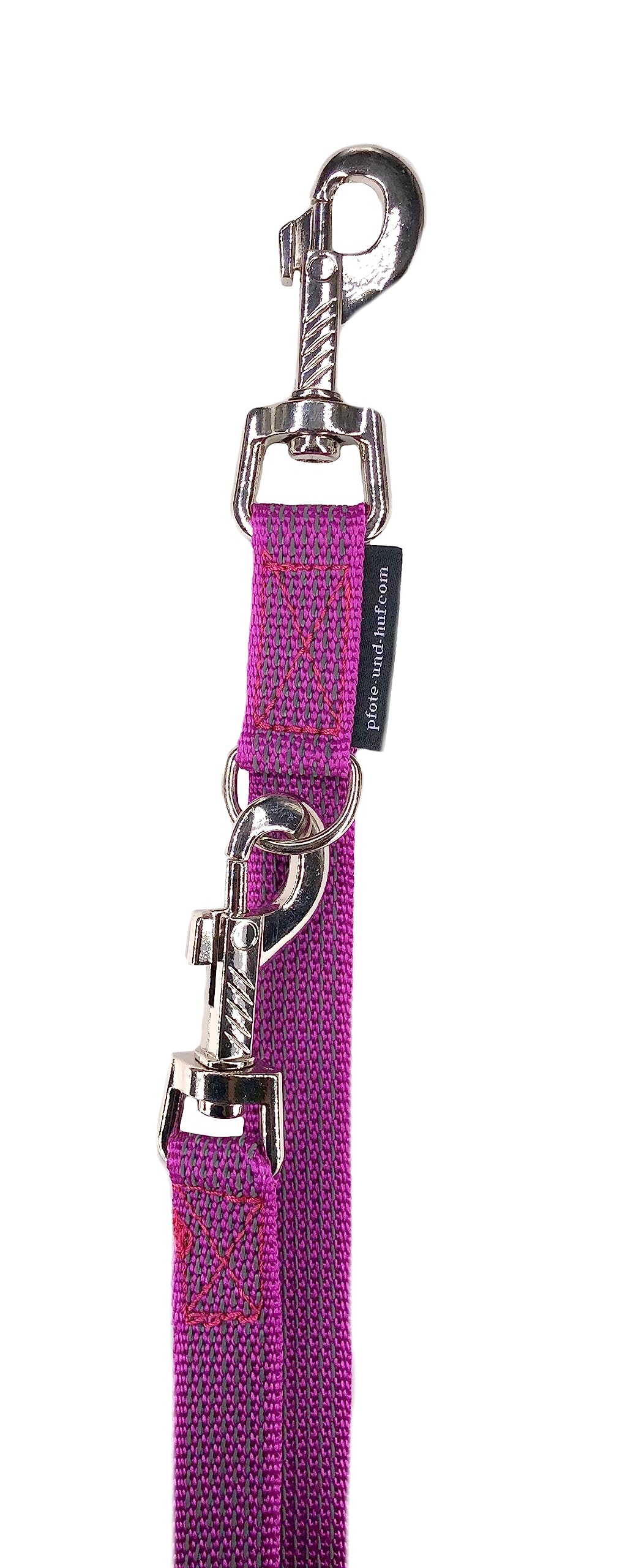 Hundeleine gummiert verstellbar/Doppelleine gummiert für mittlere und große Hunde / 2m / 2,40m / 2,80m / 3,50m / 5m (Flieder, 2m)