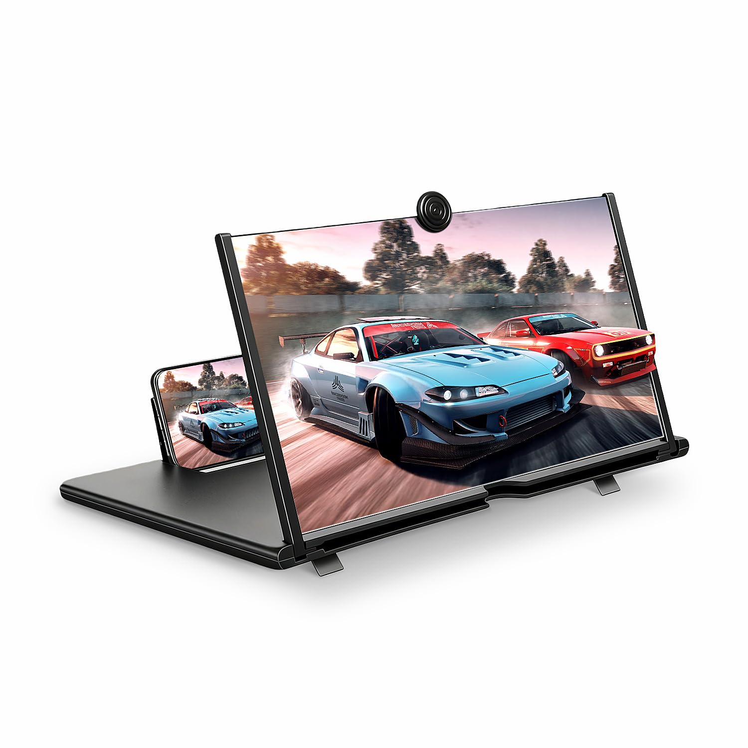 for 18" Mobile Phone Screen Magnifier 3D HD Projector Screen for Movies, Videos, Foldable Stand with Screen Amplifier, Supports All Smartphones,18 inches — view 10