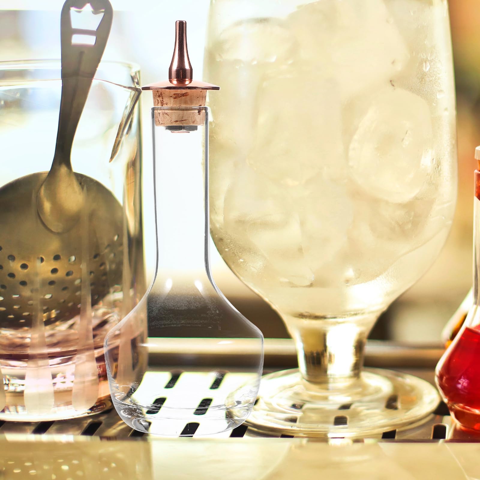Amosfun Lot De 2 Bouteilles en Verre Robustes en Acier Inoxydable pour Bar Accessoire pour Mélanger des Cocktails