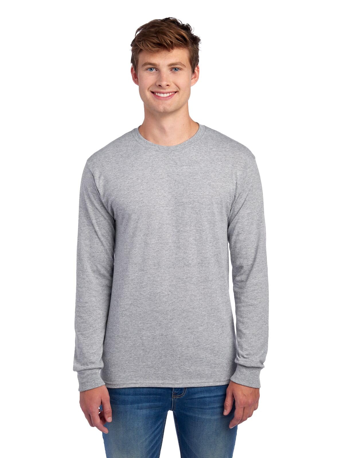 Mens Dri-Power Cotton Blend Long Sleeve Tees, Moisture Wicking, Odor Protection, UPF 30+, Sizes S-3x