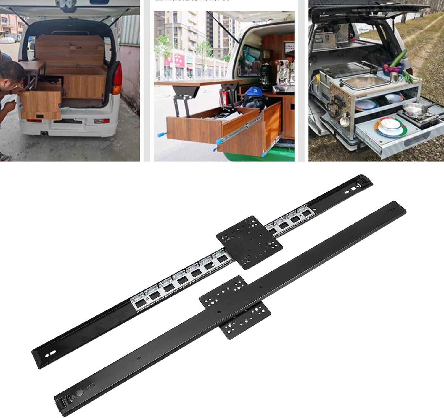 WALFRONT 1 Pair of Drawer Slides 26in Ball Bearing Drawer Rails for Goods Shelf Mechanical Cabinets