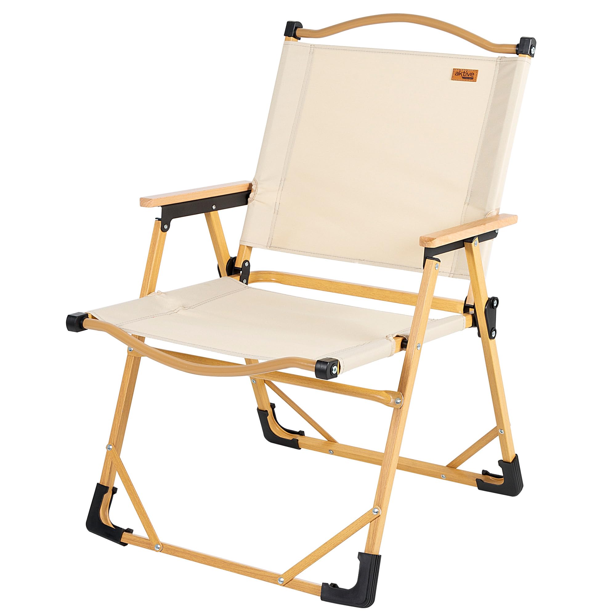 AKTIVE 63022 - Silla Plegable de Camping Tipo Glamping Sabana, Material: poliéster y Aluminio, Resistente, Peso máximo soportado 110 kg, Medidas 61 x 54 x 77 cm