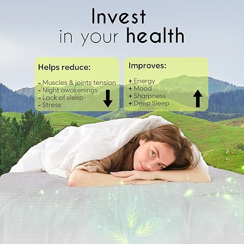 Miniatura 3 de Adamson Grounding - Sábana bajera ajustable, tamaño King, fibra plateada pura y algodón orgánico + cable de conexión a tierra + bolígrafo probador