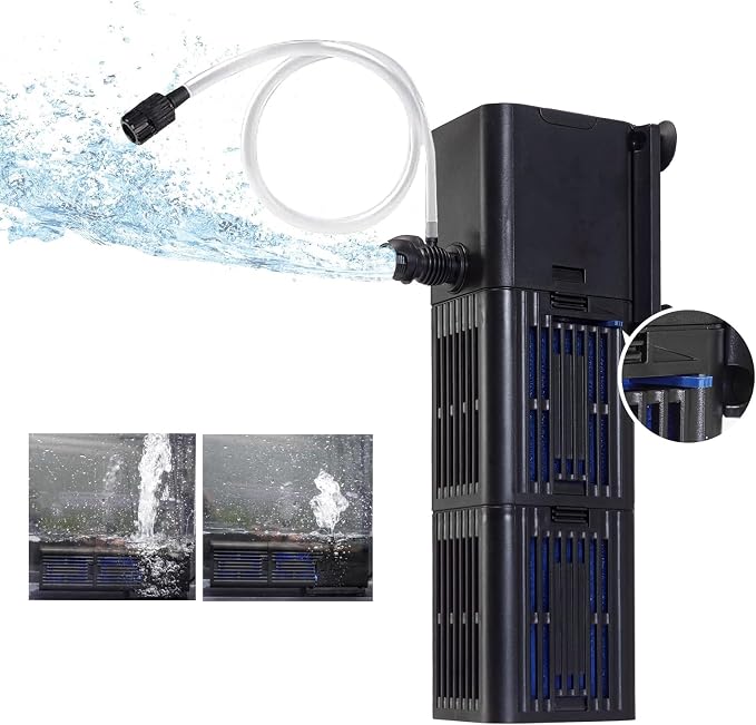 Filtro de Acuario TARARIUM YQP-1000F para Tanques de 20-75 Galones, 4 en 1, Caudal Ajustable miniatura 9