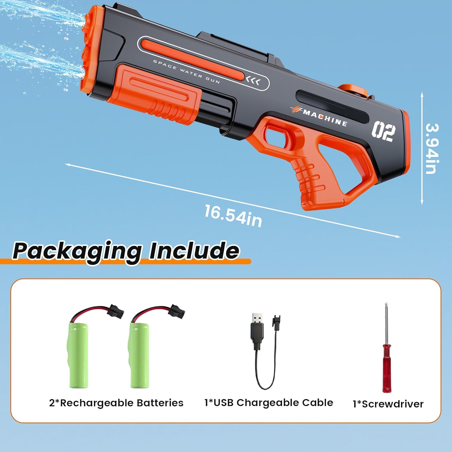 Electric Water Gun For Kids & Adults,Water Gun With Automatic Reload & 3 Shooting Modes,Powerful Squirt Gun Blaster Long Range Up To 32 FT,Outdoor Yard Party Water Game Toy,Ideal Summer Watergun Gift.