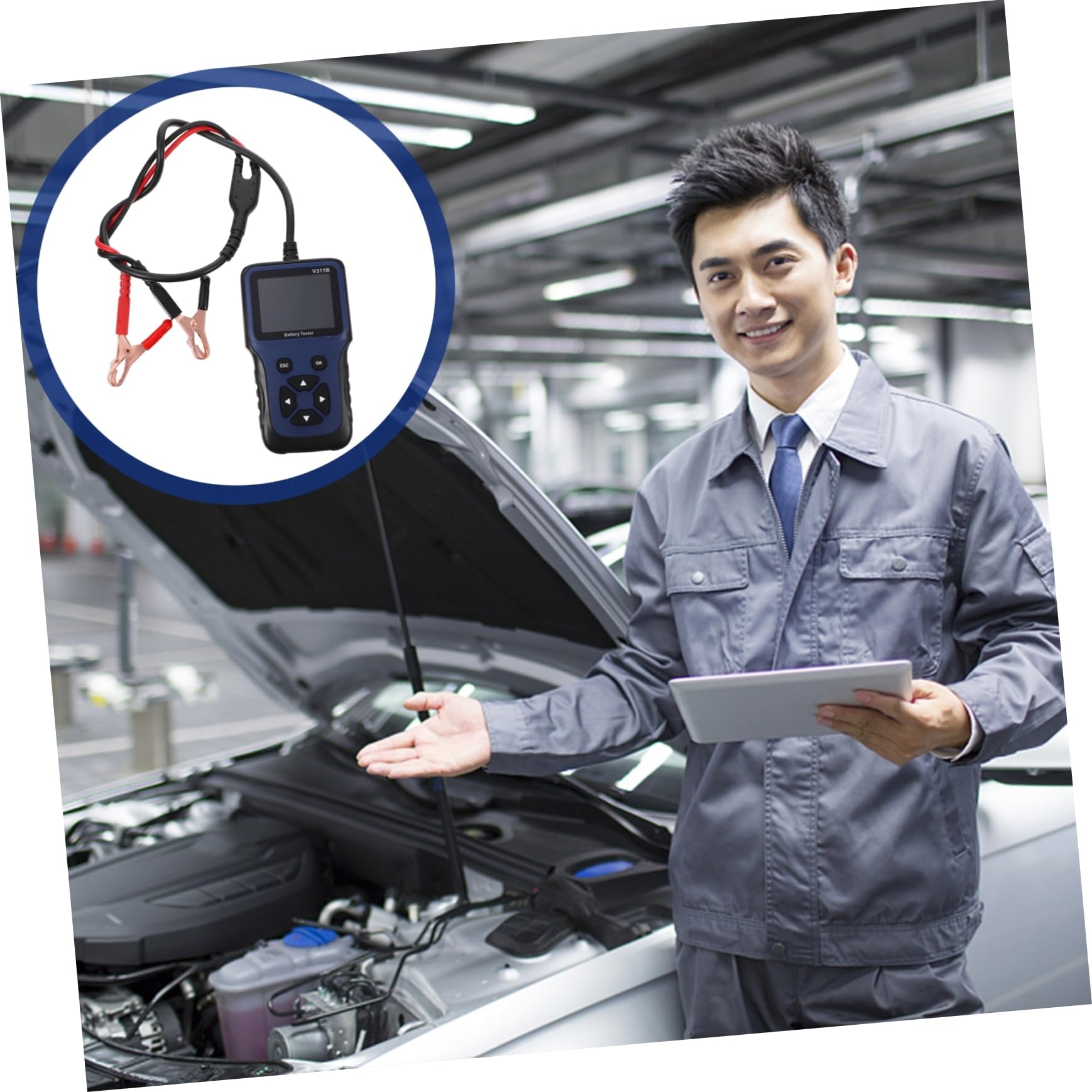 Cabilock Tester per Batteria Auto Stampante Strumento di Compatto per Auto Controller di Carico Batteria Misurazioni Precise