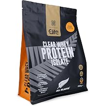 Healthspan Elite All Blacks Clear Whey Protein Isolate, 750g, 27 Servings | Orange & Mango Flavoured | 22g hydrolysed whey Protein Isolate per Serving | 5g BCAAs