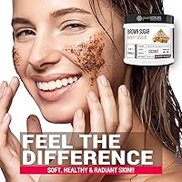 Vista 5 de pureSCRUBS Premium Coconut Brown Sugar Scrub Face, Feet & Full Body Scrub Large 16oz Jar Includes Wooden Spoon, Loofah & Mini Exfoliating Bar