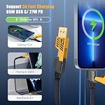 YISH Multi Charging Cable 4-in-1, 6Ft Fast Charging Cable Universal Charging Cord with Type C/USB A Port PD 27W, Flat Nylon Braided Charger Cable Compatible with iPhone MacBook iPad Android (6ft)
