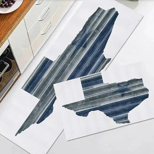 Dallas Cowboys Doormat: Non-Slip Washable Kitchen Rugs with Wooden Texture, 2-Piece Set (40x60+40x120cm)
