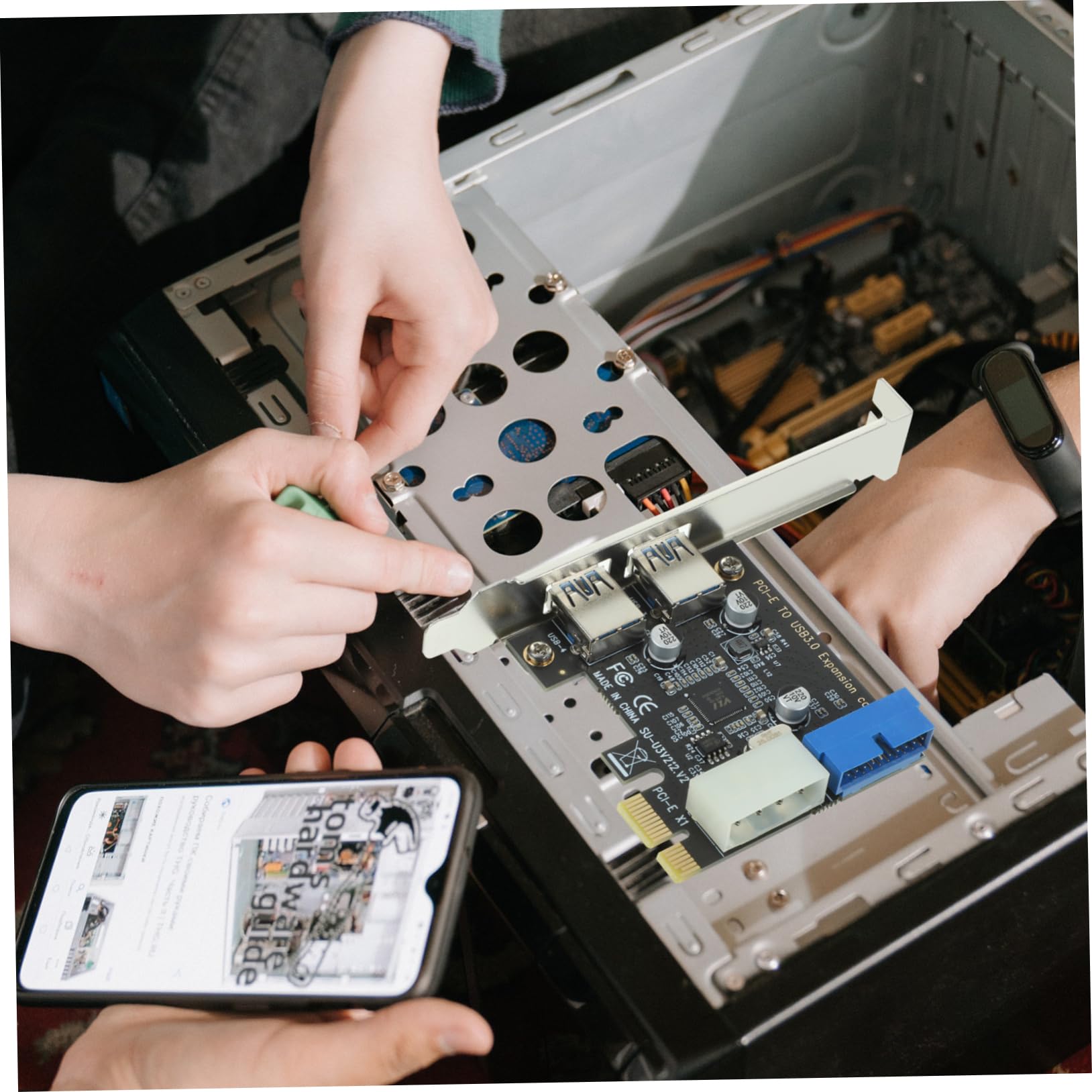 ARTIBETTER Pci-e USB Expansion Card Ports USB Adapter for Desktop Pci-e Interface for Enhanced Data Transfer Compatible Various Systems