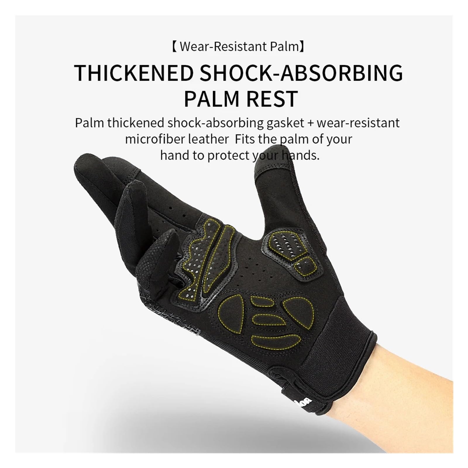 Guantes de ciclismo antideslizantes con absorción de golpes y dedos largos para hombre, transpirables, protector solar, pantalla táctil