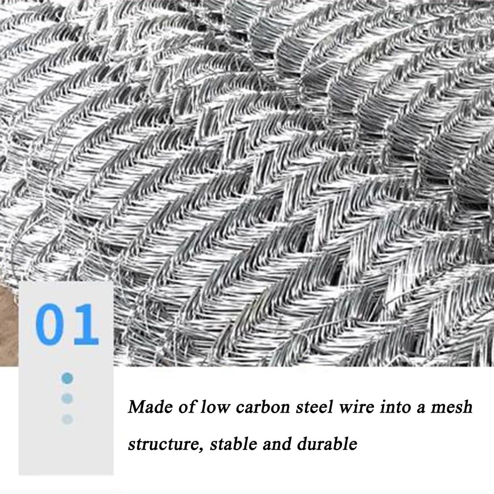 Malla de acero galvanizado duradera flexible para uso en exteriores, protección contra caídas y seguridad a gran altitud, perfecta para jardines y obras de construcción