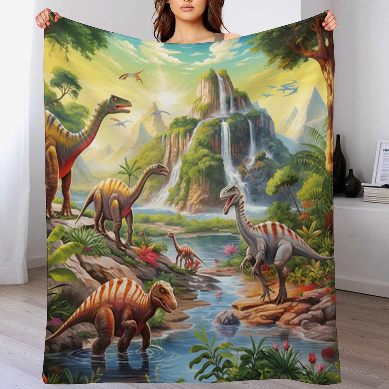 Couverture polaire dinosaure thermique pour améliorer le sommeil de l'enfant