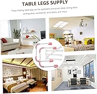 Vista 3 de Didiseaon 1 juego de patas plegables para mesa de escritorio, patas de mesa de noche, patas de banco de metal, patas extensoras de mesa, soporte