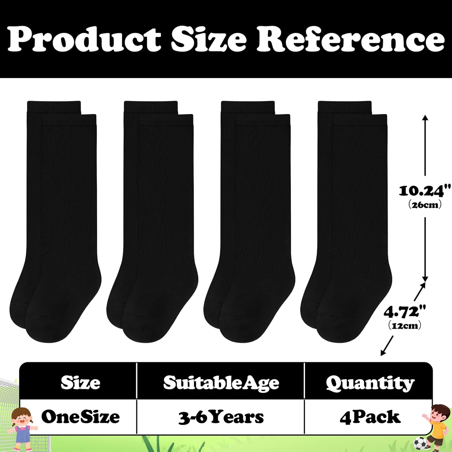 Sarfel 4 Pairs Toddler Soccer Socks Kids Soccer Socks Youth Football Sock Boys Baseball Sock Kids Girls Softball Accessory - Image 6
