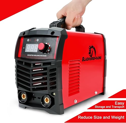 Miniatura 5 de BLACKHORSE-RACING Soldador de palo, 110220V 160A ARC IGBT Inverter Hot Start Máquina de soldadura MMA, pantalla digital ajustable, con soporte para