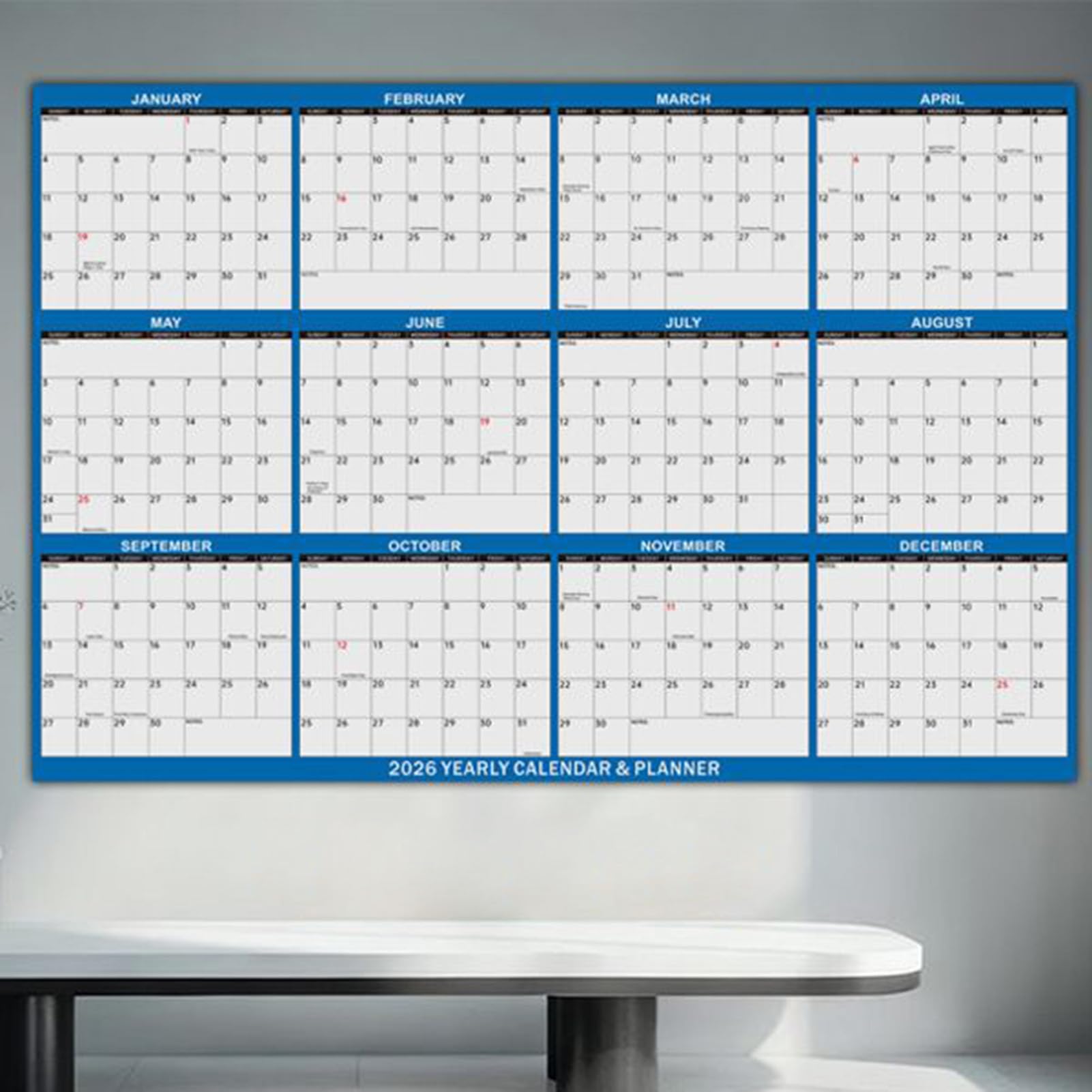 Calendario da Parete Planner Pianificatore Cancellabile | Calendario Annuale Di Grandi Dimensioni Per Camera Da Studio Dormitorio Soggiorno Appartamento Studenti Adulti