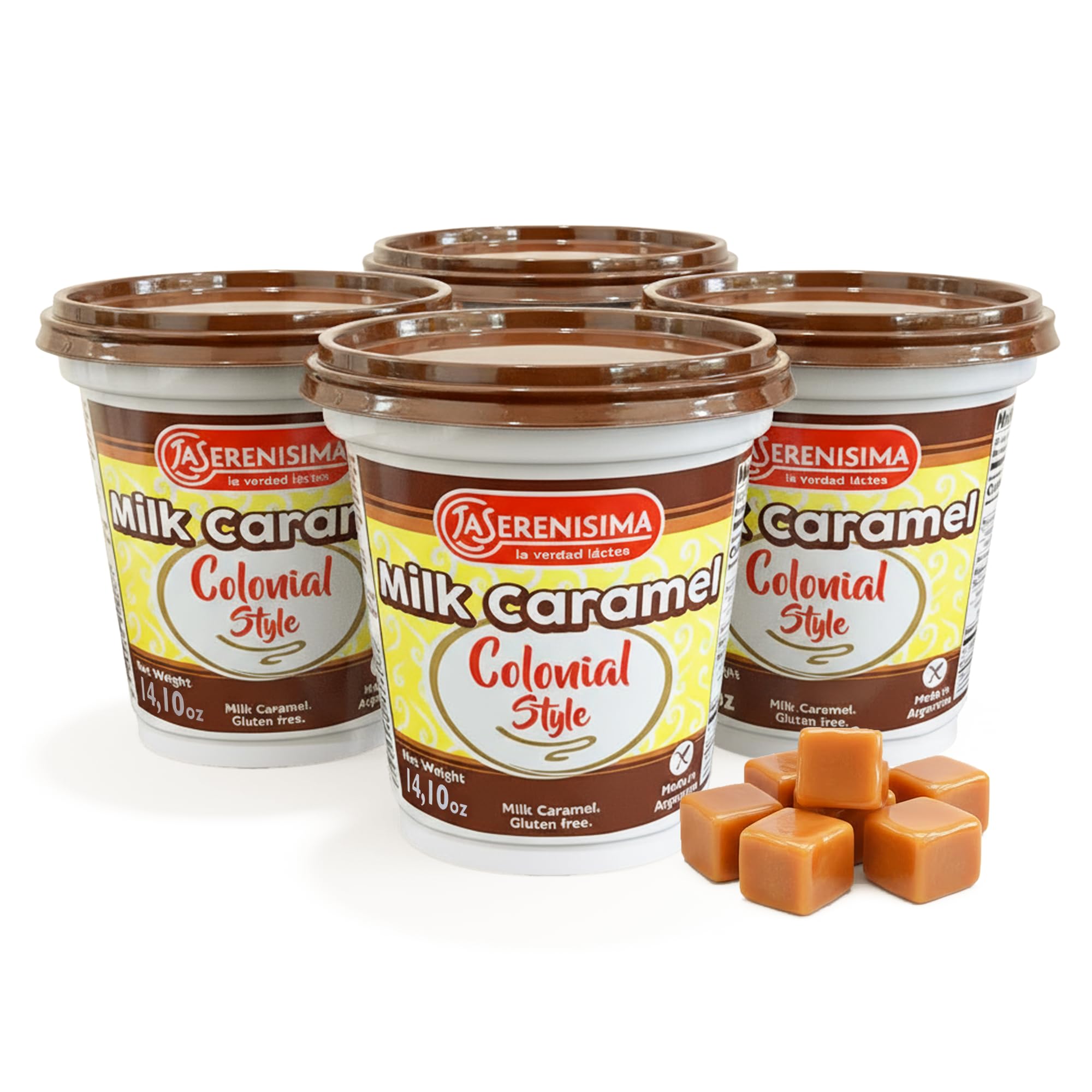 VORAGA "4" La Serenisima "Dulce De Leche ," Milk Caramel", 400 G-14.10 Oz From Argentima