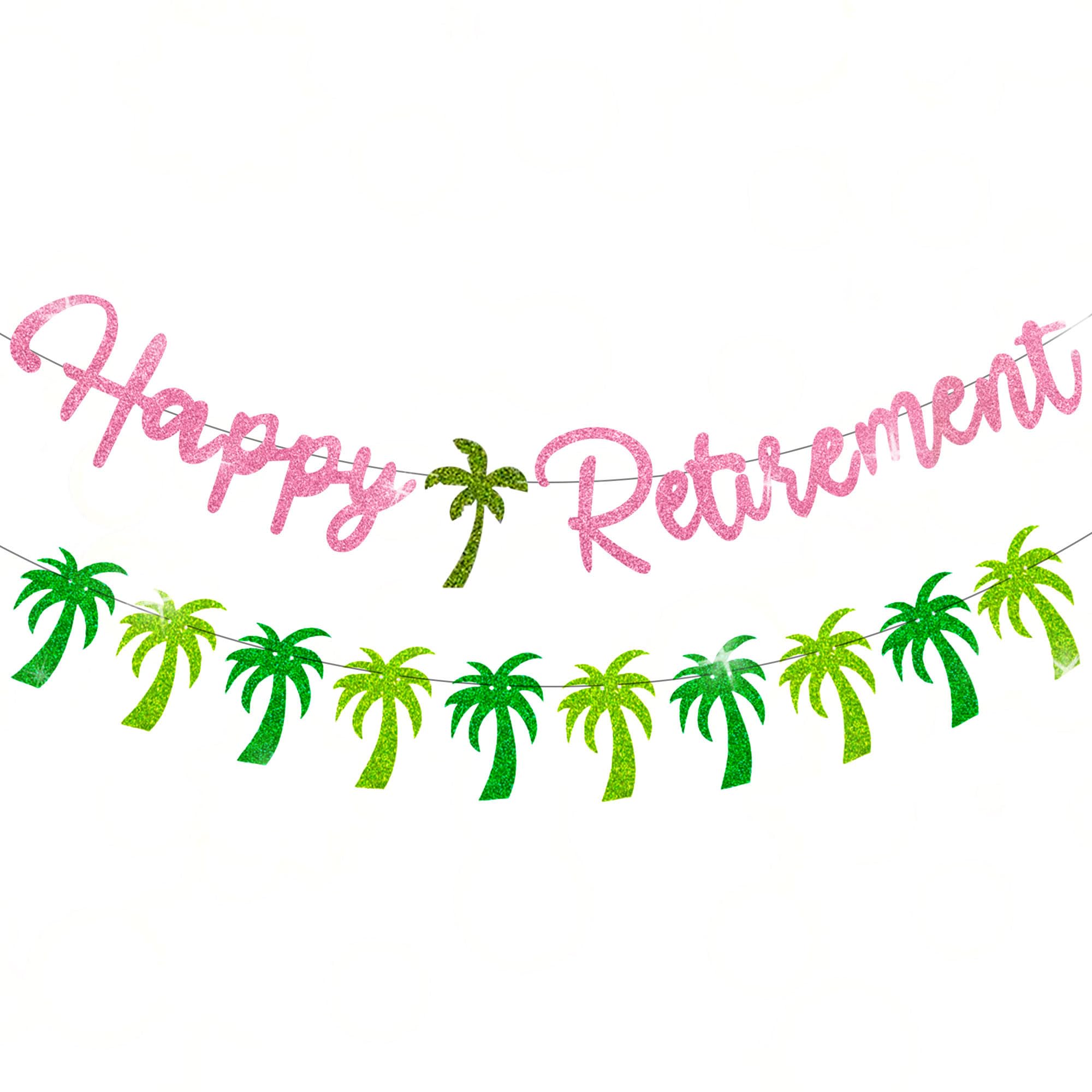 Retirement Party Decorations Happy Retirement Banner Official Retired Coconut Rose Golden I'm Retired for Women Female Retired Farewell Party Decoration Supplies