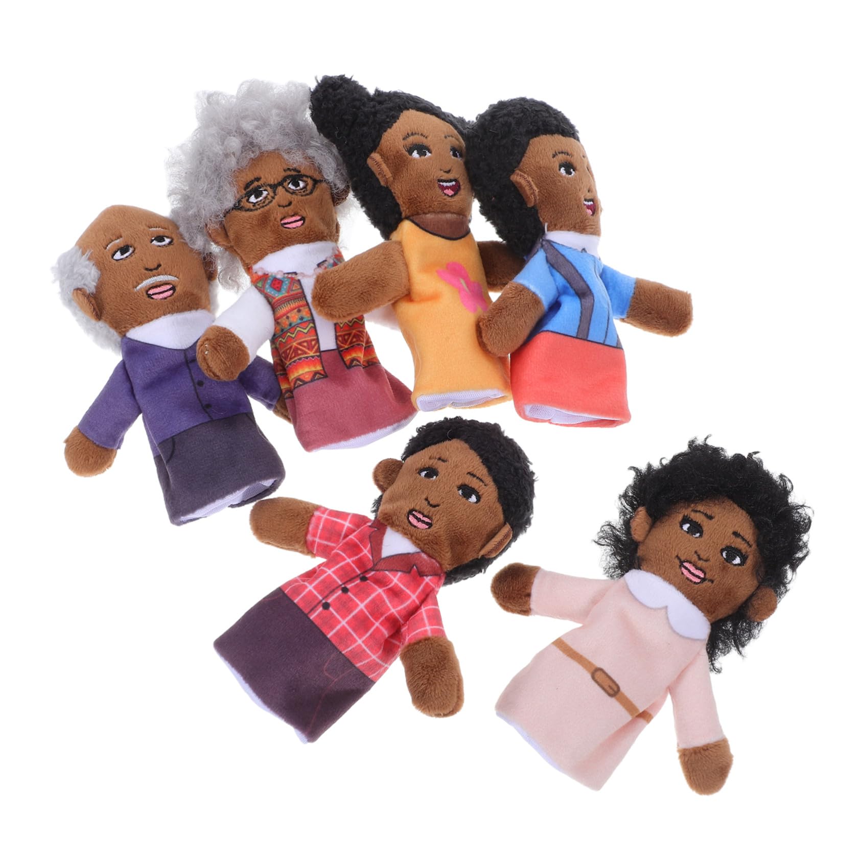 Ipetboom 6 pezzi Burattini Da Mano Famiglia in Morbido Peluche Marionette Ditale per Gioco Educativo e Racconti per Asilo e Spettacoli Casa