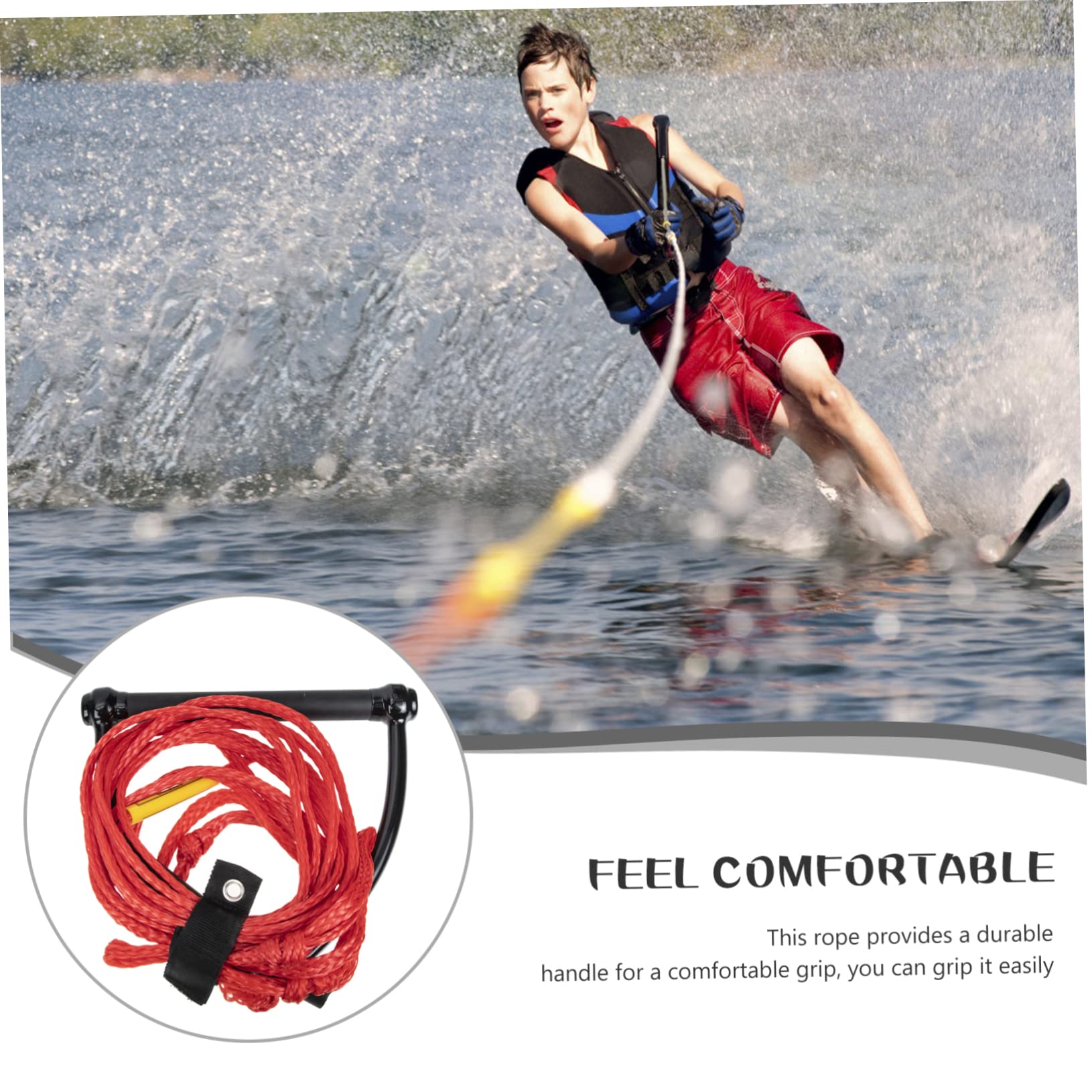 Toddmomy Cuerda De Esquí Acuático Resistente Al Desgaste Portátil Asa para Cuerda Acuática para Wakeboard Uso Motos Acuáticas