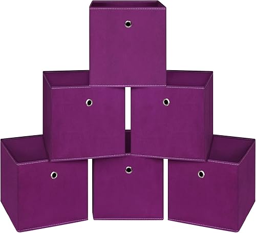 NieEnjoy Cubos de almacenamiento plegables, cubos de almacenamiento de tela de 11 pulgadas, canastas organizadoras con asas dobles para organizador