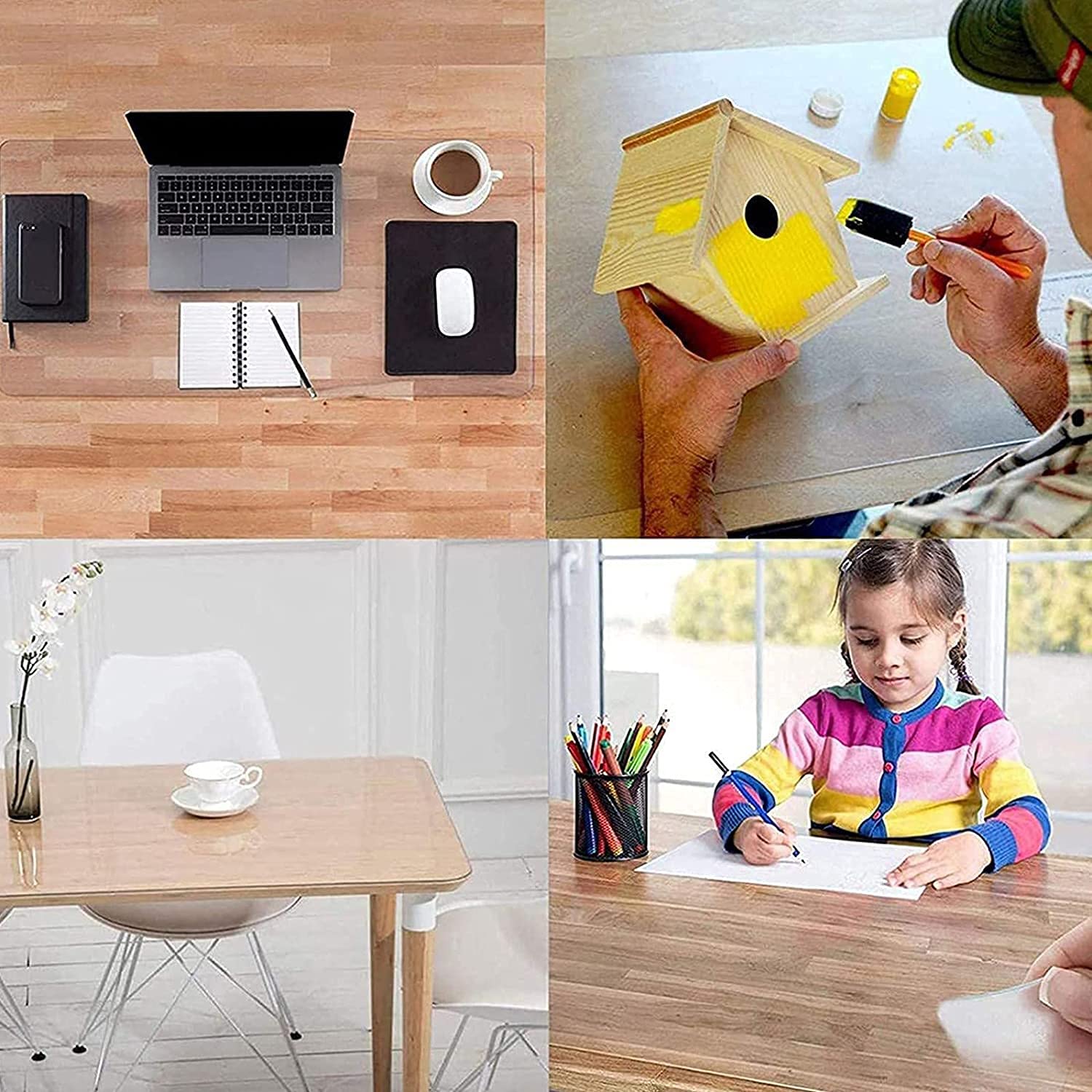 Protector de mesa de PVC impermeable, fácil de limpiar, resistente al aceite, para mesas de cocina y comedor, lavable, 130 x 260 cm, diseño elegante (color: M)
