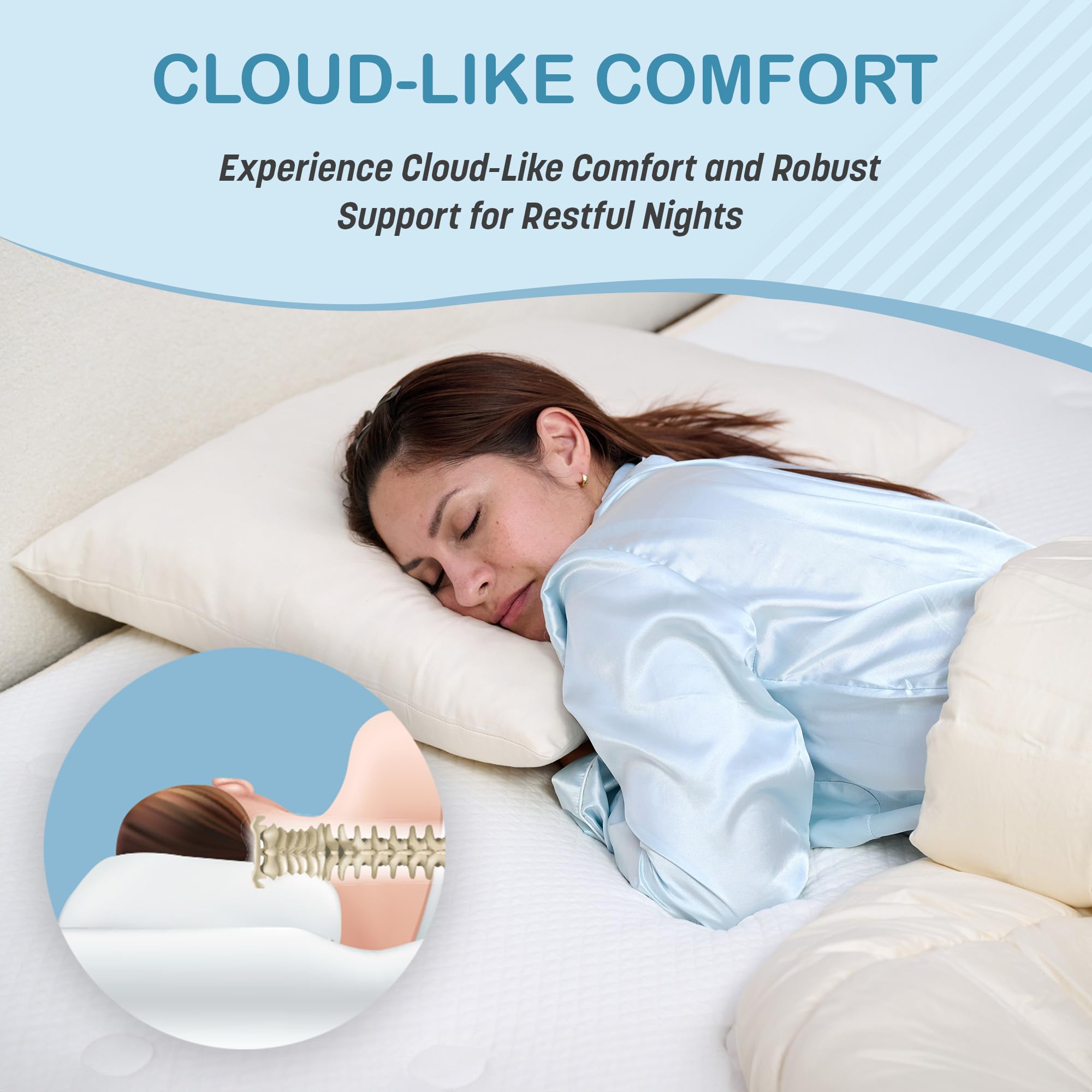 Turmerry Natural Wool Filled Pillows Size: Queen 20X30, Firmness: Firm