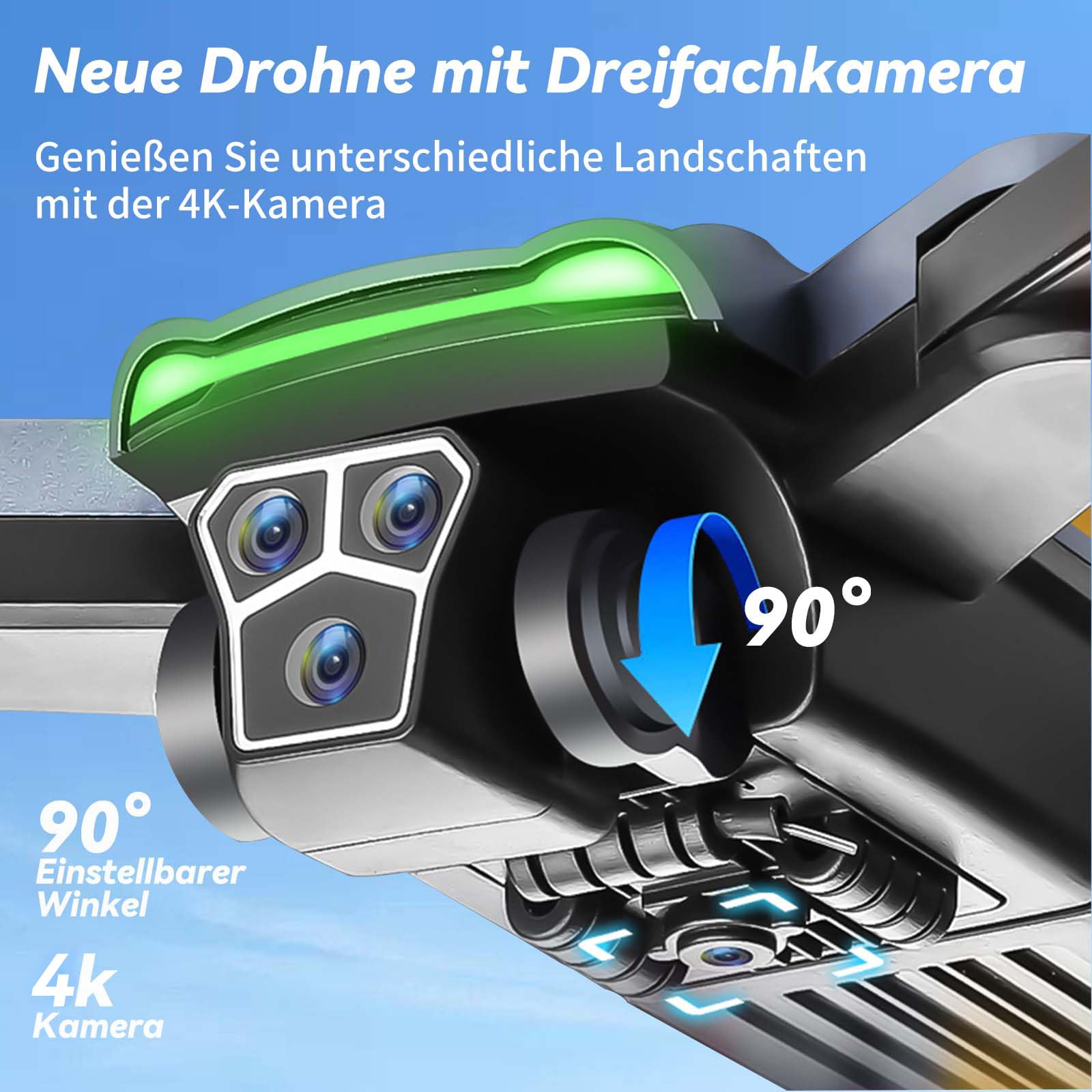 S166 GPS Drohne mit 4K Kamera, unter 249g für Erwachsene, Bürstenloser Motor, 60 Min Flugzeit (3 Akkus), 5G Übertragung, Auto Rückkehr, Auto Folgen, Faltbarer Quadcopter (Schwarz)