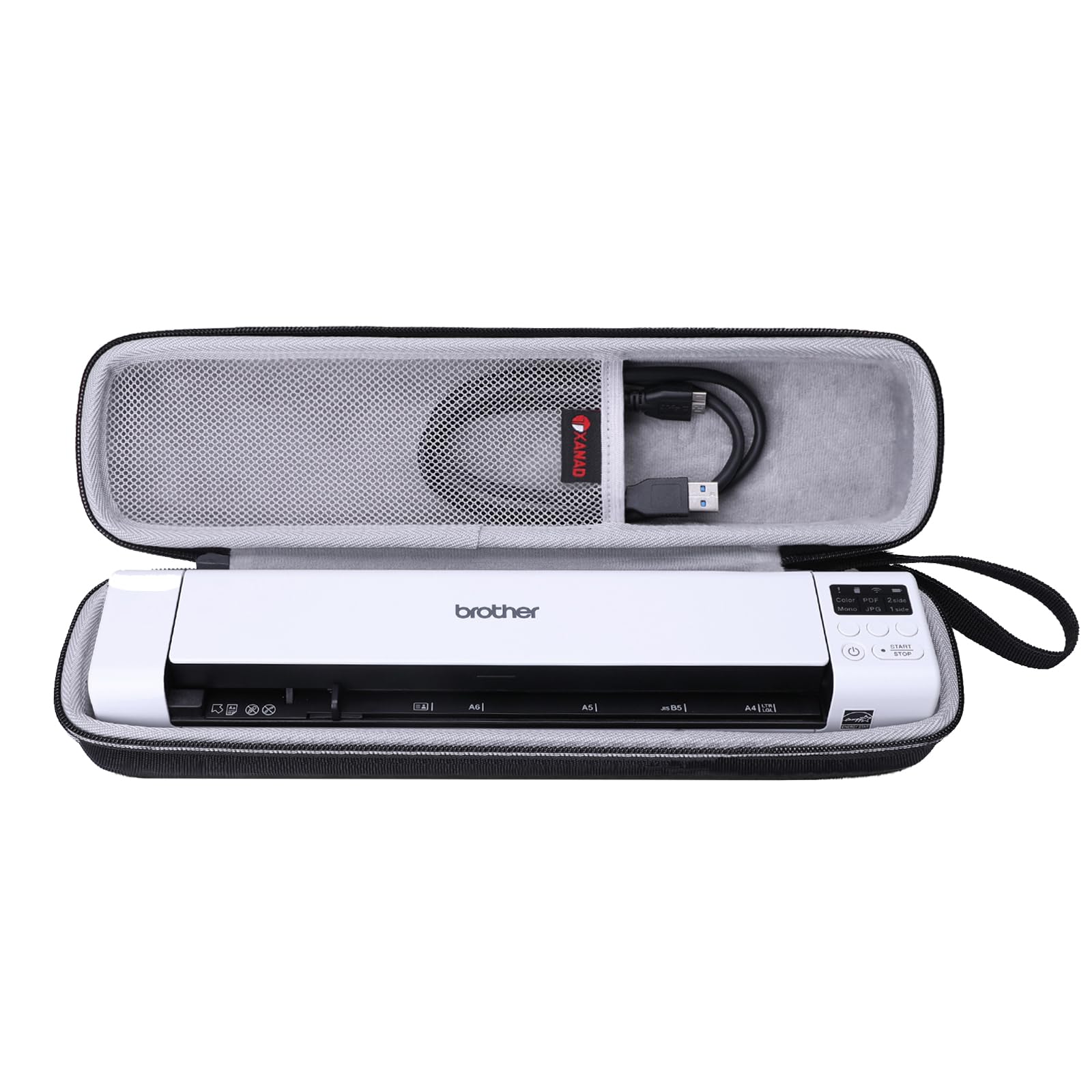 XANAD Hard Case for Brother DS-640 / DS-940DW/DS-740D / DS-720D/Doxie Go SE Duplex Compact Mobile Document Scanner(Light Gray)