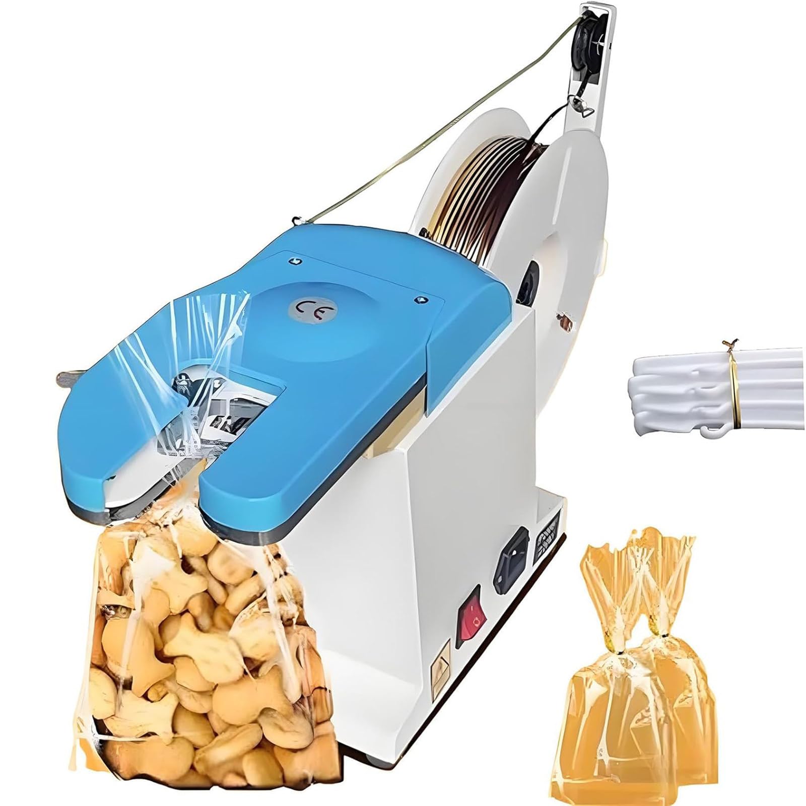 YXZYFPP Electric Twist Tie Machine for Bag Sealing, Food Closure, Bundling Equipment for Bread, Toys - Automatic Twist Tying Machine, Easy to Use, Durable Design