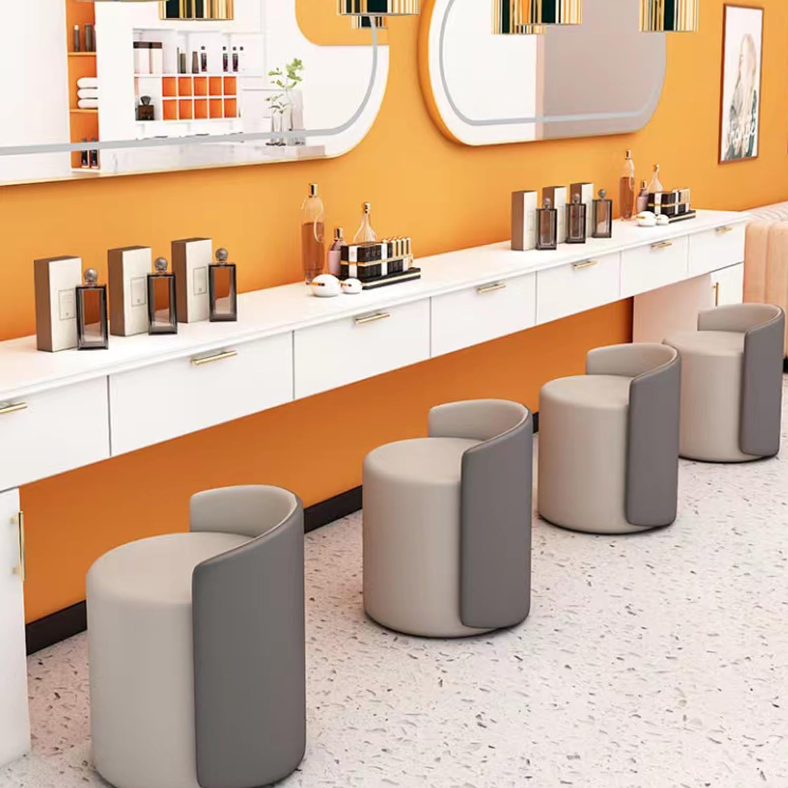 Get Set Style Pouf Ottomano Rotondo Imbottito Multiuso - Sedia Per Trucco, Poggiapiedi, Seduta Extra Per Soggiorno E Camera Da Letto