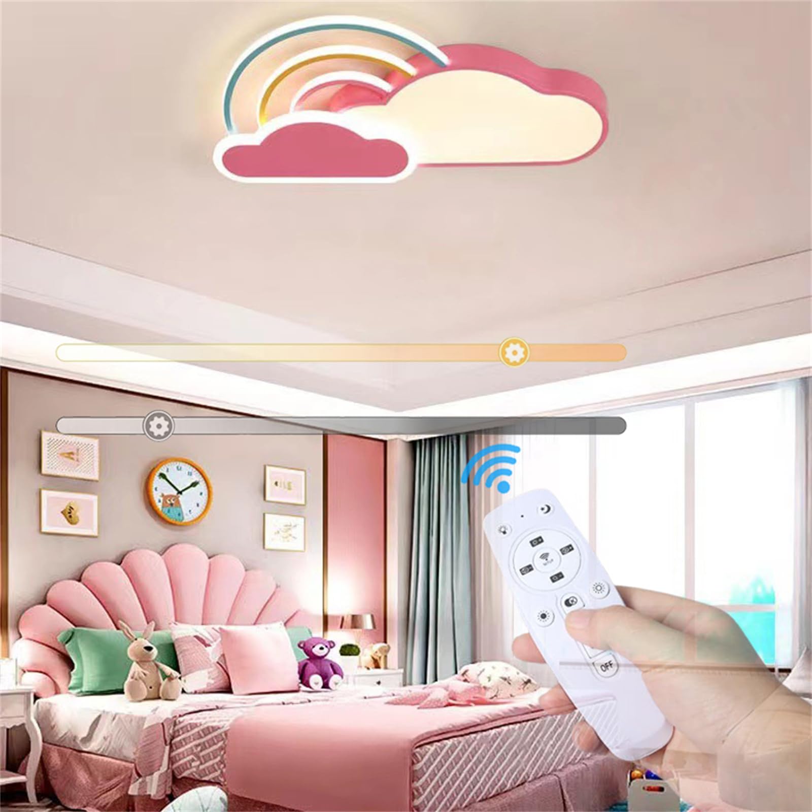 GZZBMYLED Modern Ceiling Lamp Creative Ceiling Light Dimmable Lighting Fixtures with Remote Control Rainbow Ceiling Lights Boys and Girls Bedroom Children's Room Dining Room Living Room