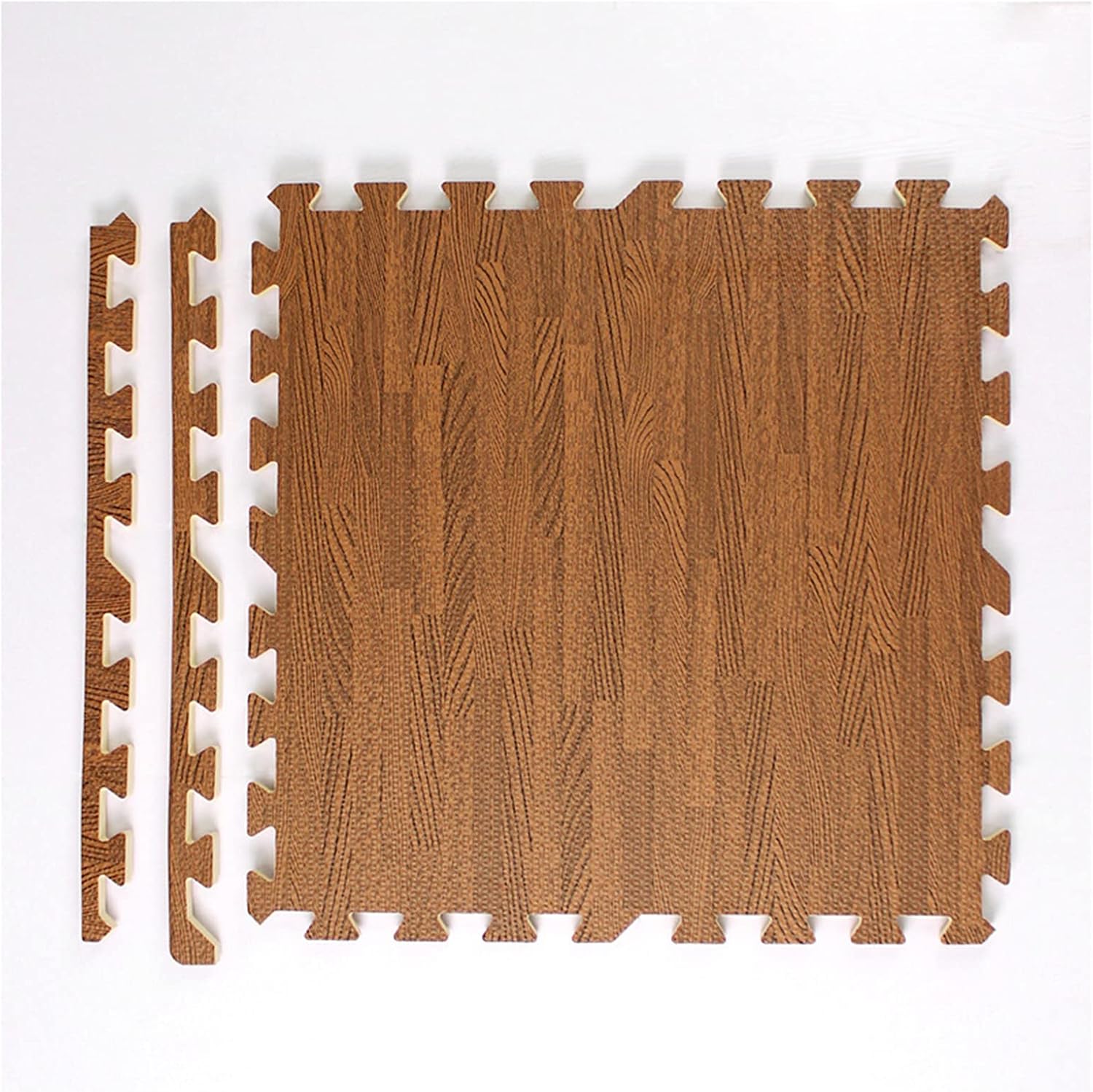 10Piece Interlocking Foam Tiles, Wood Grain Foam Mats with