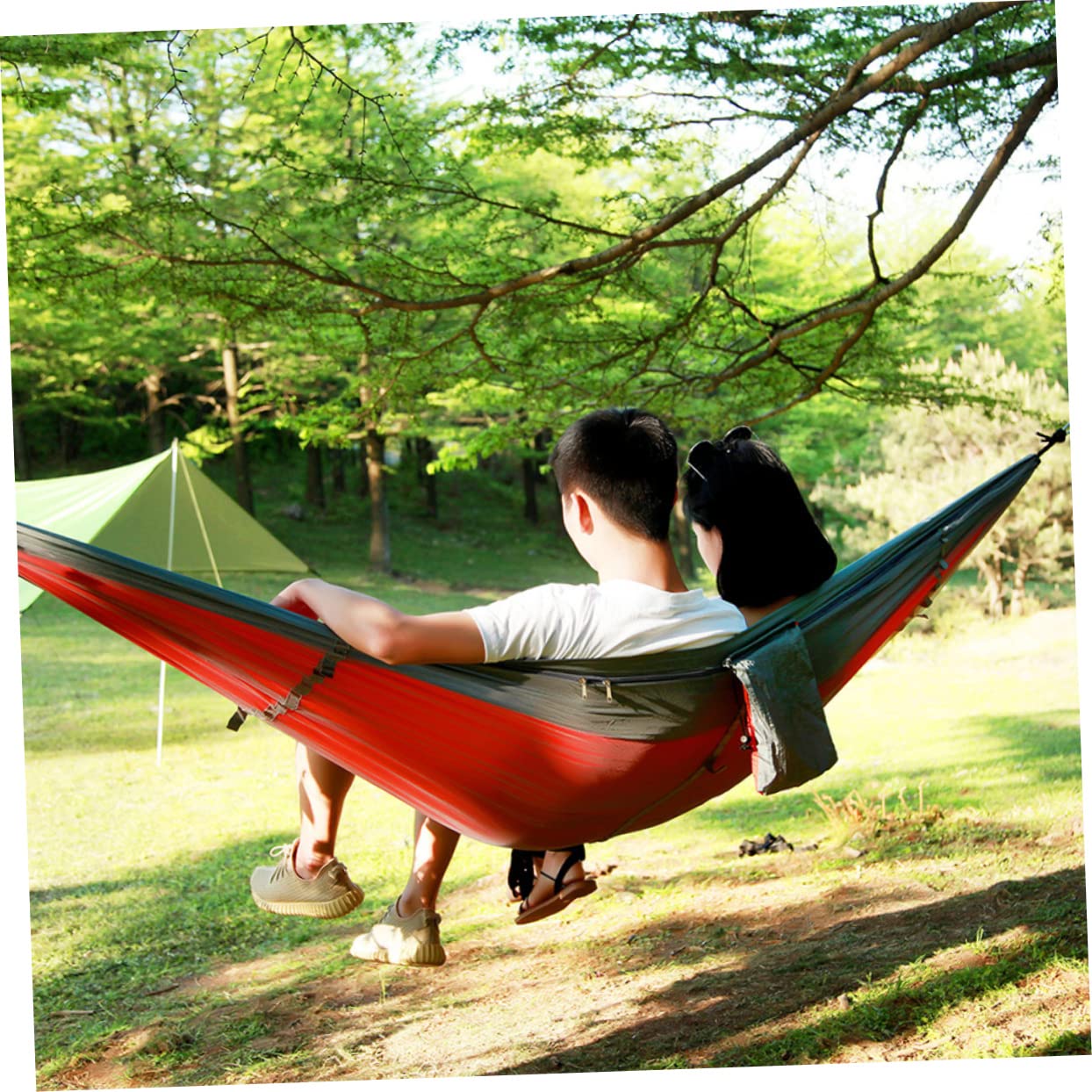 BESPORTBLE Amaca in Nylon Amaca da Viaggio Amache per Esterno Amaca per Esterno Amaca da Esterno Campeggio Amaca Portatile Amaca da Campeggio Rete 210T Doppia