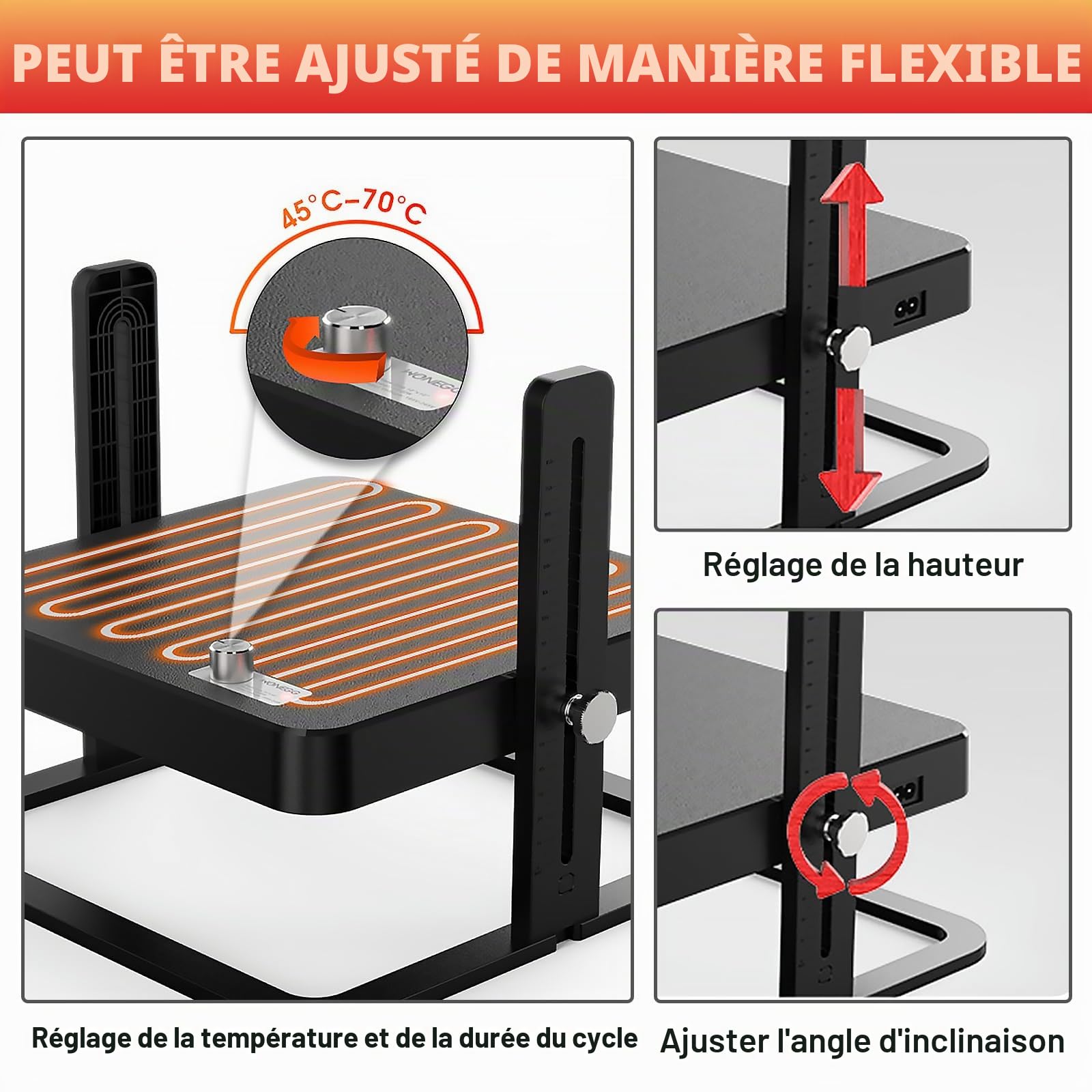 Plaque chauffante pour poussins - Plaque chauffante réglable en hauteur pour poussins avec réglage de la température de 45 à 70 °C, 15 à 22 W, lampe chauffante pour poussins et poulailler